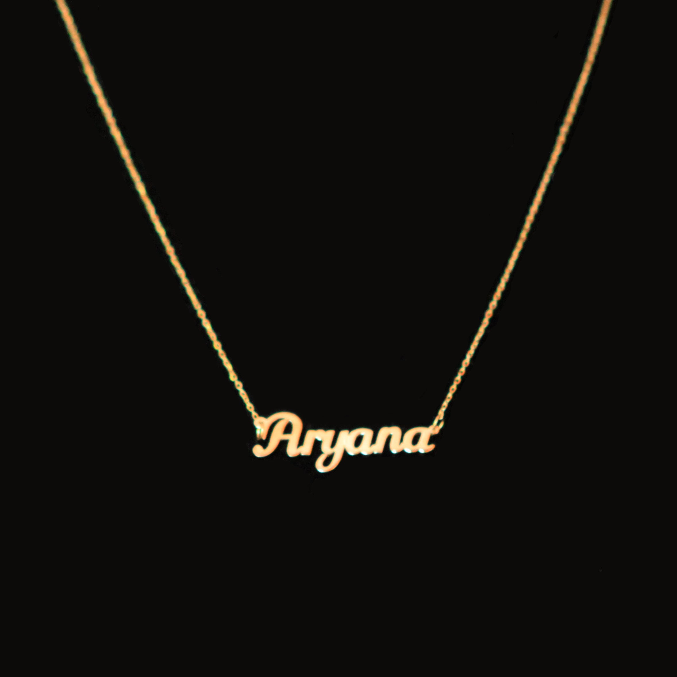 Gold Cursive Name Necklace 18K Gold Extra Thick NeoCityGarden