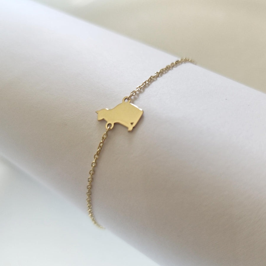 real gold cat bracelet