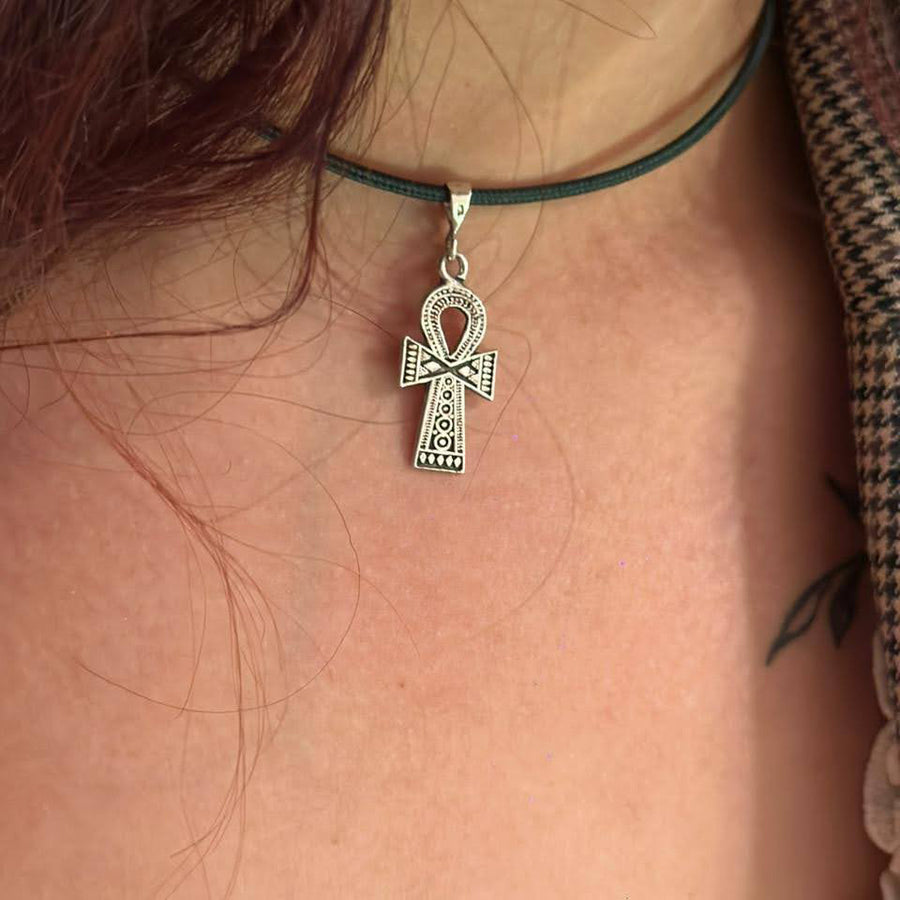Ankh Pendant Necklace in Silver
