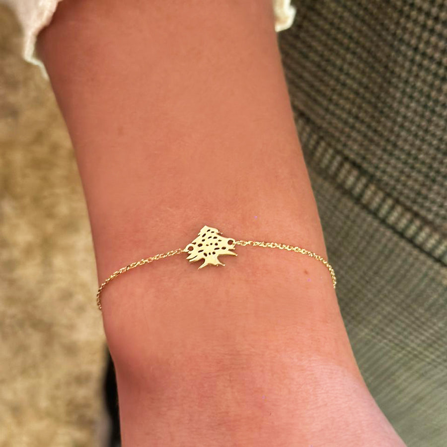 Lebanon Cedar Tree Bracelet Real Gold 