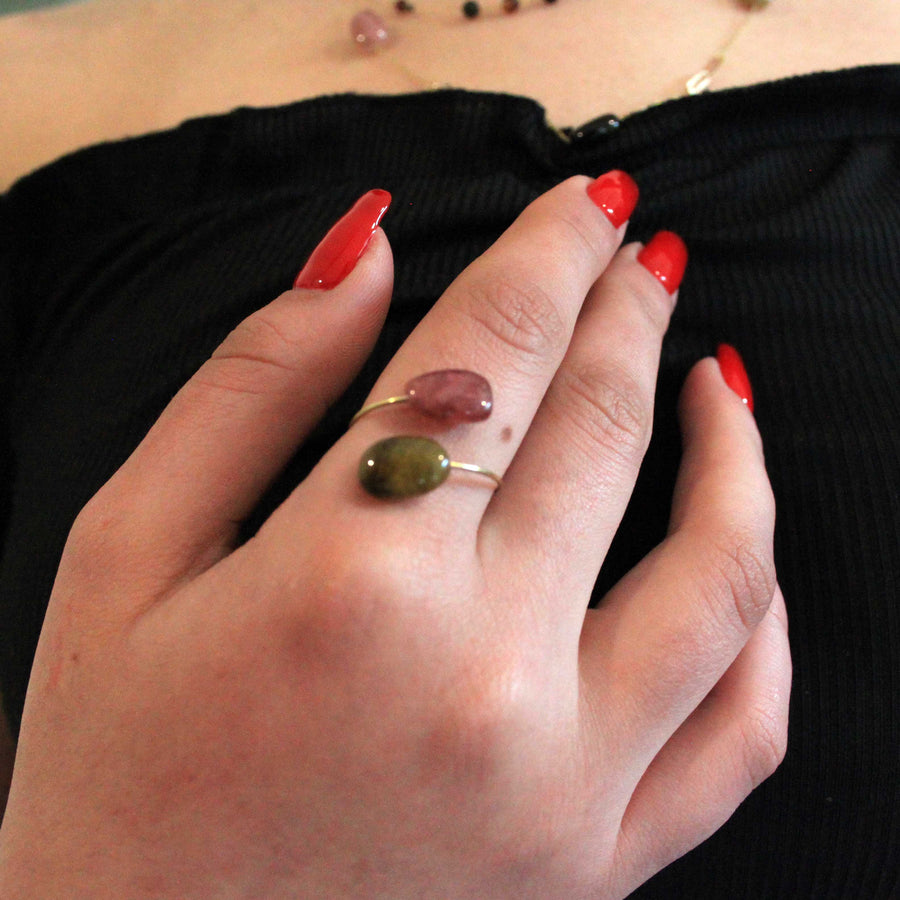 Tourmaline Stones Ring 18K Gold