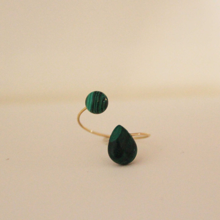 Malachite Stones Ring 18K Gold
