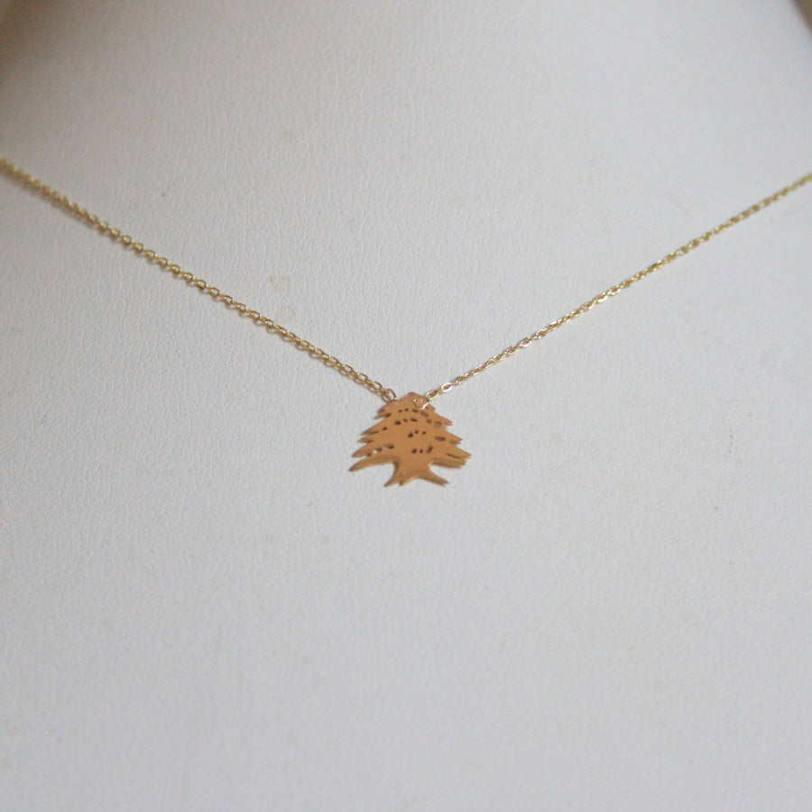 18K Gold Cedar Tree Necklace