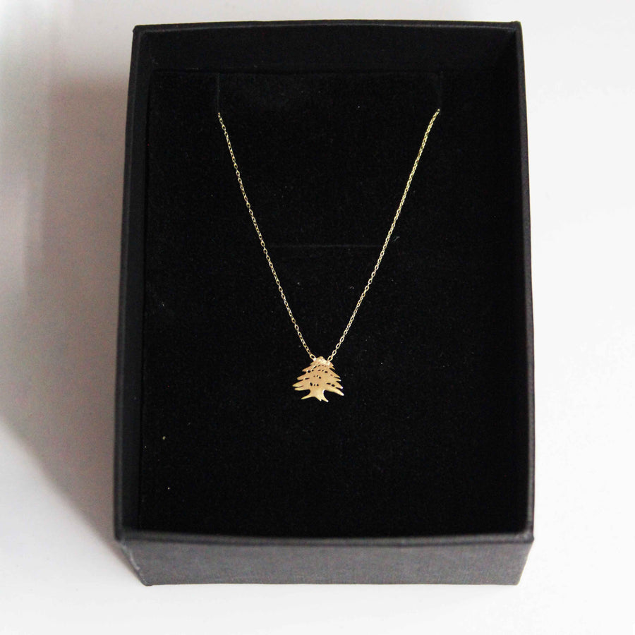 18K Gold Cedar Tree Necklace