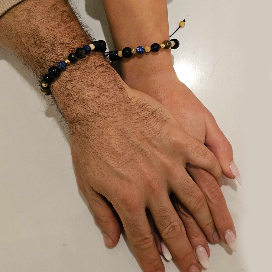 Couples Starry Night Stone Bracelet - For Him & For Her (Bundle)