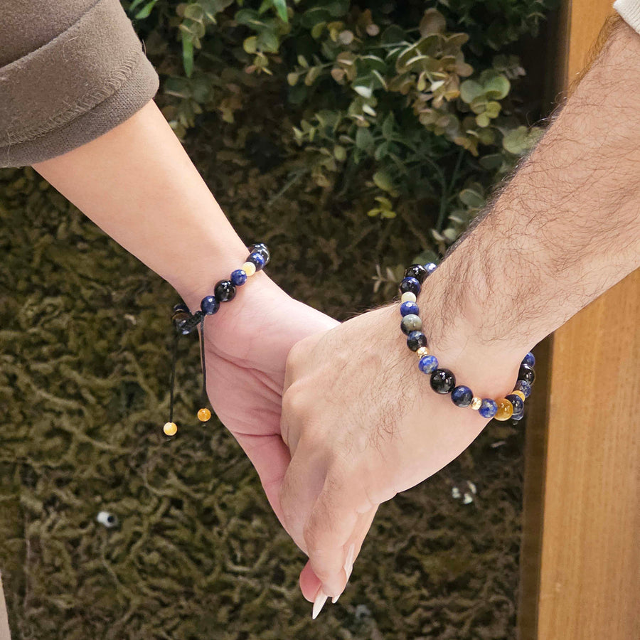 Couples Starry Night Stone Bracelet - For Him & For Her (Bundle)