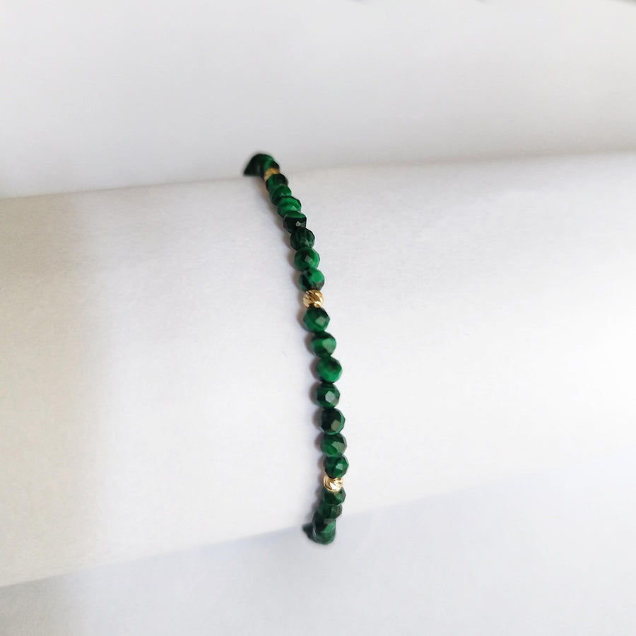 Malachite Seeds Bracelet for Women -18K Gold