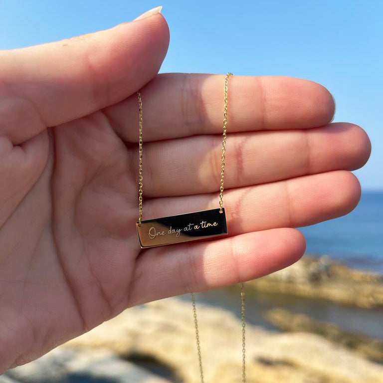 Personalized Bar Necklace 18K Gold