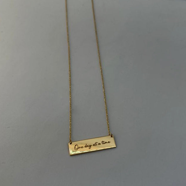 Personalized Bar Necklace 18K Gold