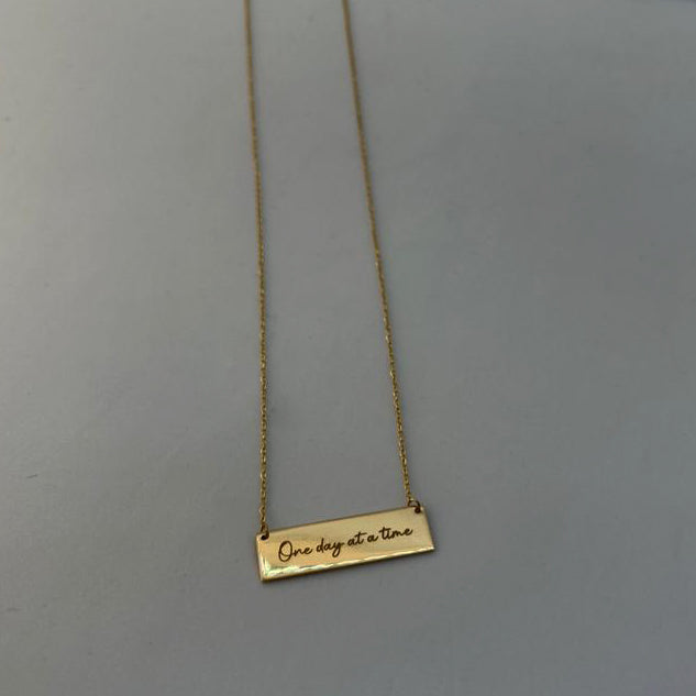 Personalized Bar Necklace 18K Gold