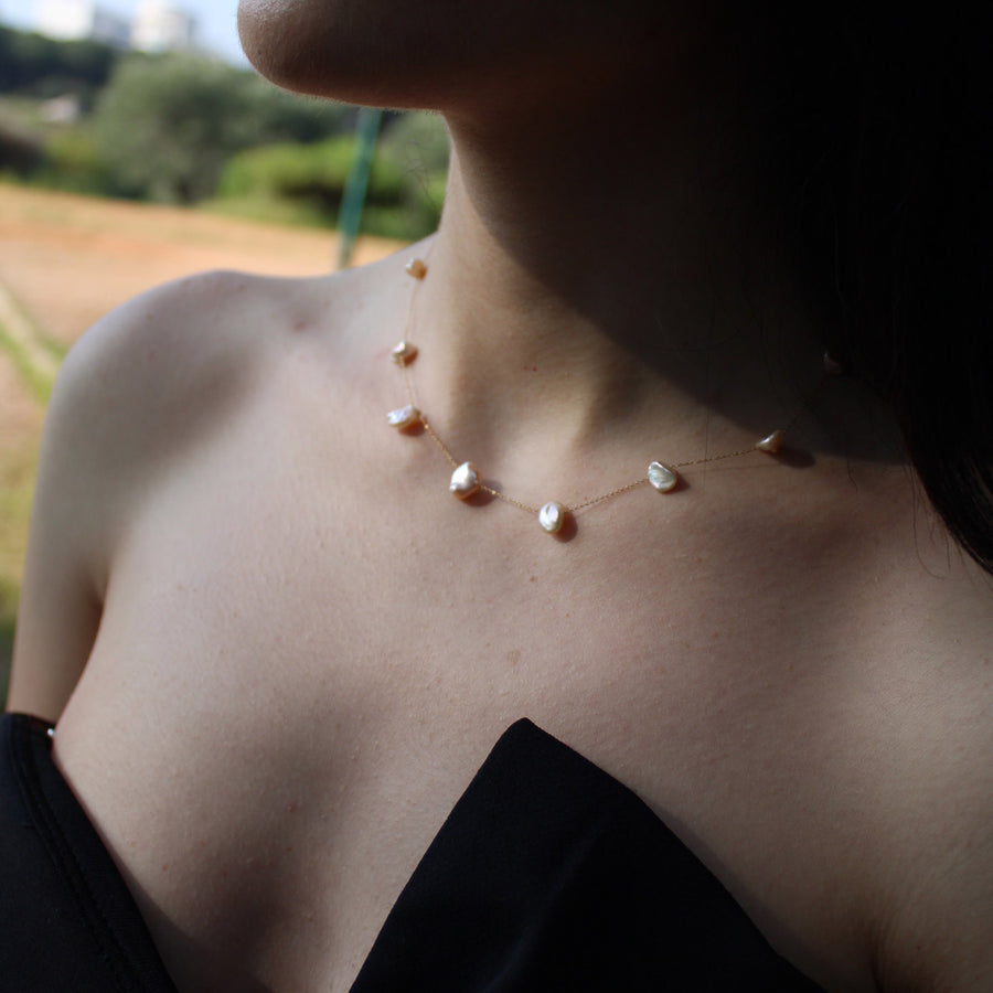 pink pearl necklace | pearls charm necklace