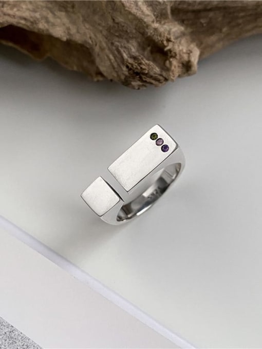 Square Silver Ring - A 925 Sterling Silver Geometric Ring