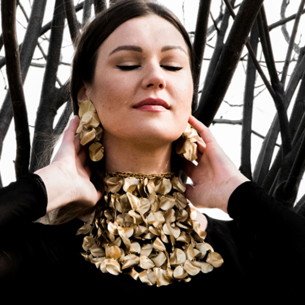 Big Statement Necklace | Gold Flakes Earrings Necklace Jewelry Set | Freya's Tears Set | NeoCityGarden
