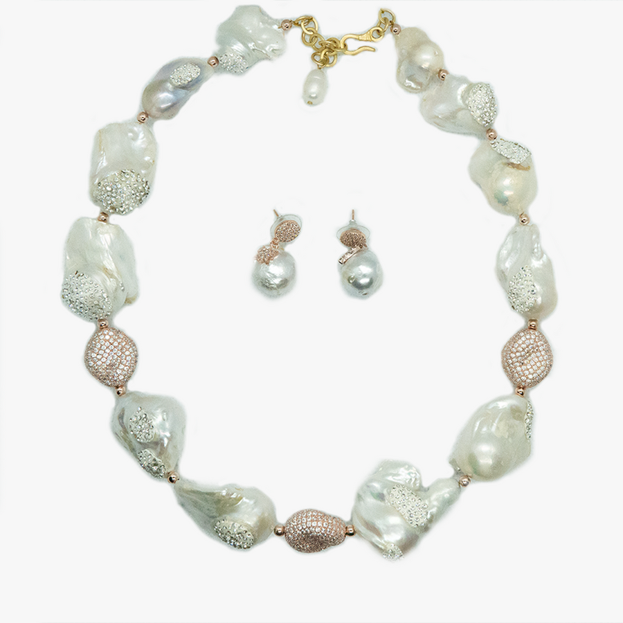 chunky multi strand pearl necklace