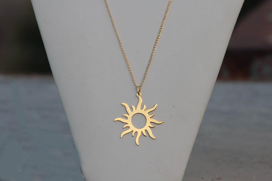 14k Gold Sun Pendant - Zoe Lev Jewelry