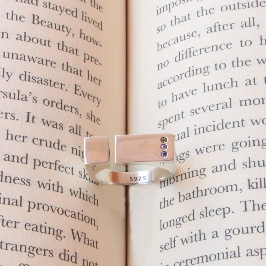 Square Silver Ring - A 925 Sterling Silver Geometric Ring