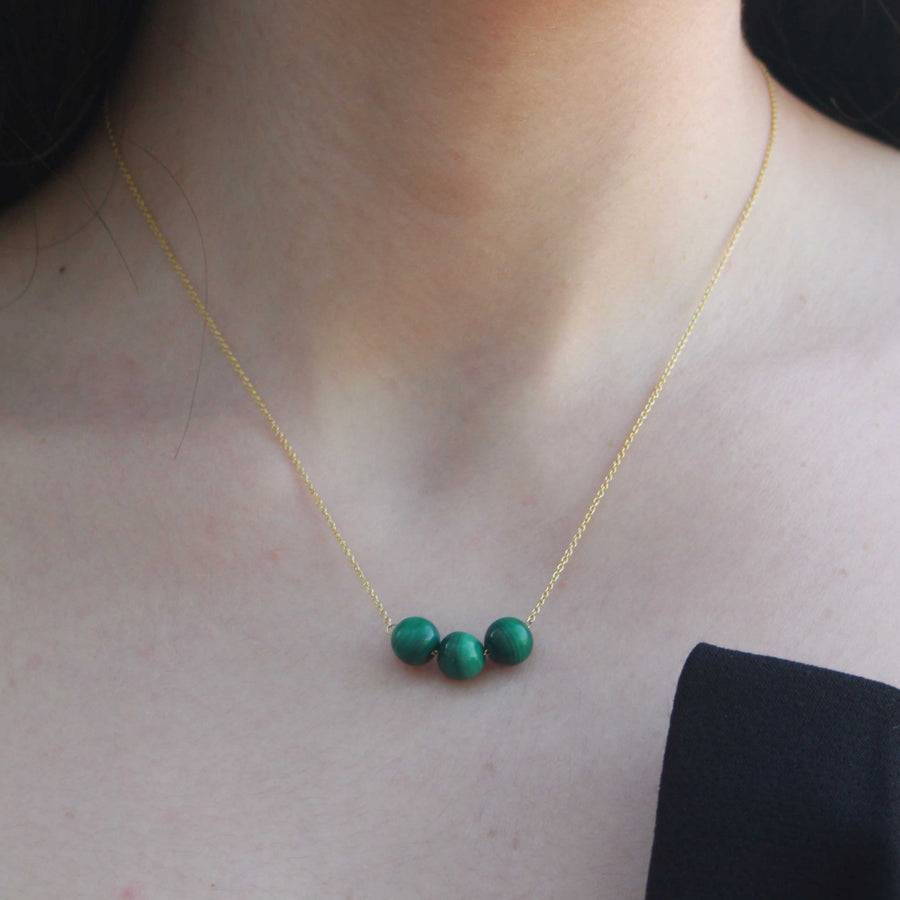 floating malachite necklace | malachite chain necklace
