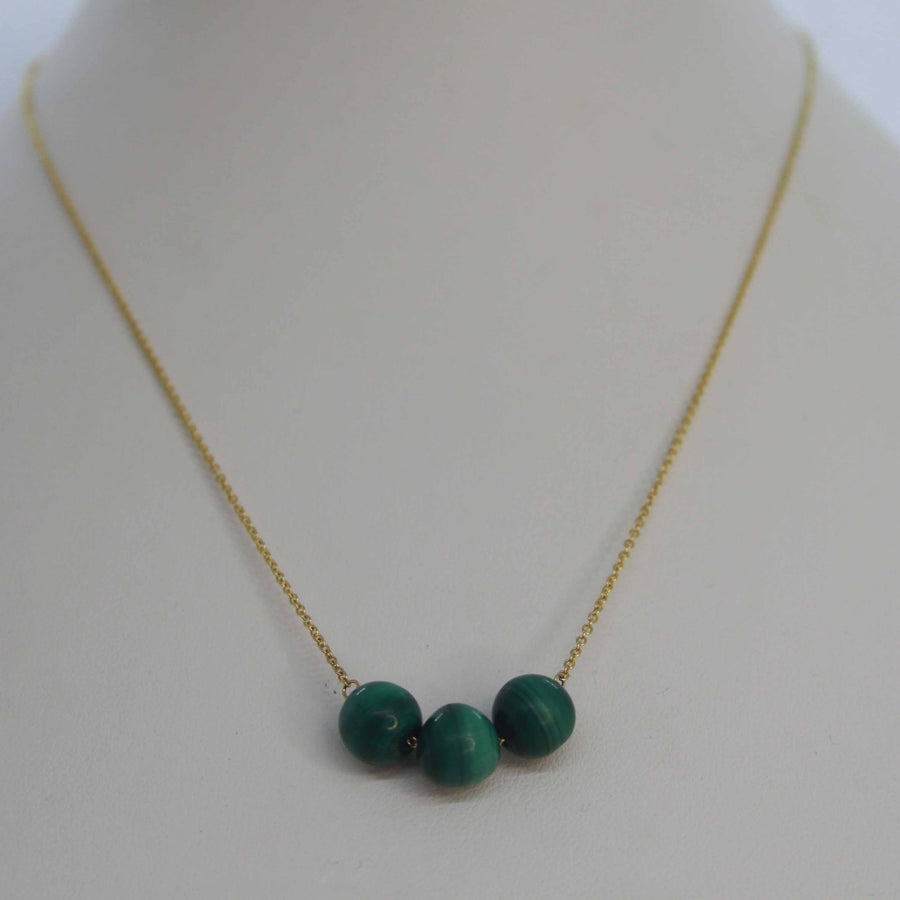 18K gold malachite pendant necklace