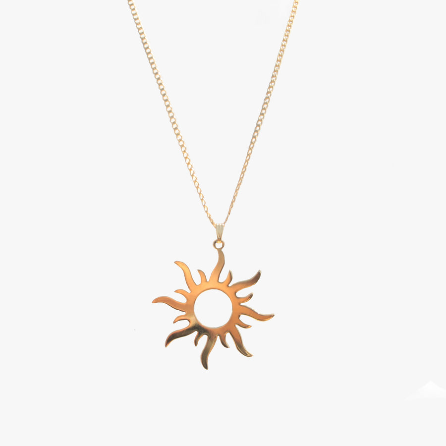 Sun Gold Necklace | Rapunzel Sun Pendant Necklace