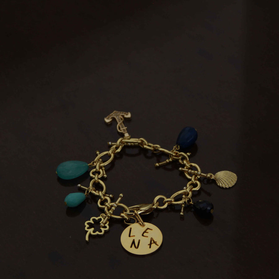 Personalized Charms Bracelet - Oval Link Chain