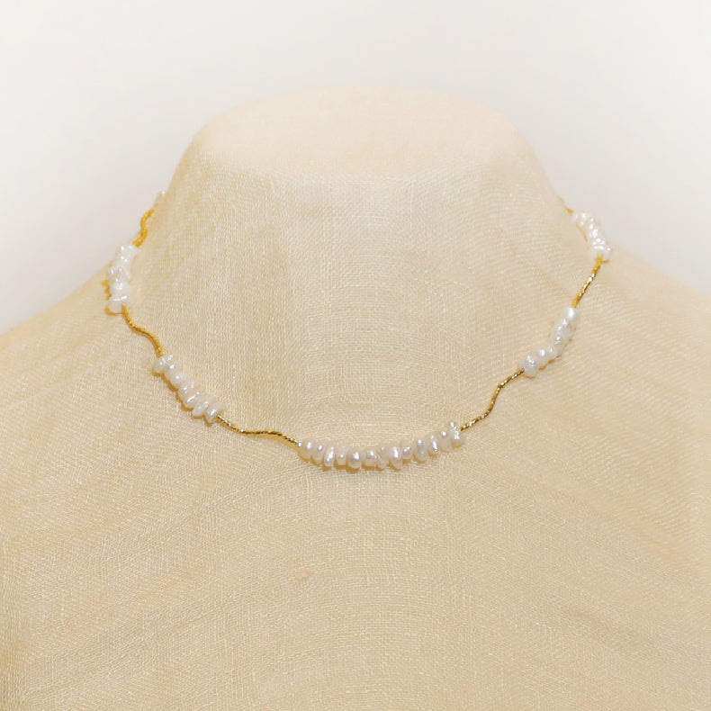 a mother of pearl gold cable chain handmade necklace for women perfect affordable gift